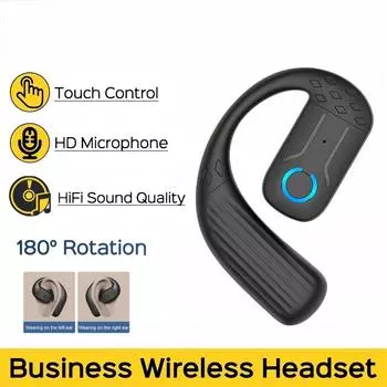 Вращение на 180° Bluetooth 5.4 беспроводная бизнес-гарнитура с микрофоном заушное крепление сенсорное управление спортивные Hifi наушники для Huawei Xiaomi
