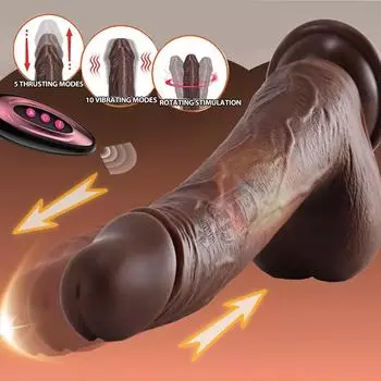 Вращение на 360°, черный имитационный дилдо, вставка, подогрев, вибратор, силиконовый, взрослая эротика с мощной присоской, дистанционное управление с помощью приложения APP