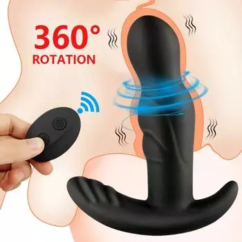 Вращение на 360 градусов Вибратор Анальная пробка Массажер простаты Непоседа игрушки Анальная пробка Пульт дистанционного управления Секс-игрушки для мужчин и женщин Взрослые 18 +