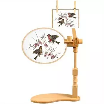 Вращение на 360°, регулируемые пяльцы из бука, настольная подставка, держатель для пялец для вышивки крестом без помощи рук, инструменты для шитья своими руками бежевый