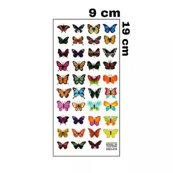 Временная татуировка Бабочки Разноцветная Цветная