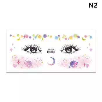 Временная татуировка на глазу, блестящие наклейки, макияж для лица, луна, звезды, драгоценности для лица, водонепроницаемая наклейка