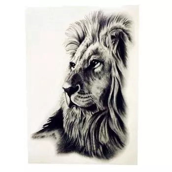 Временная татуировка-наклейка «Африка Серенгети Лев» Водонепроницаемая вспышка 4 чёрный