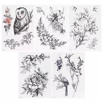 Временная татуировка наклейка для боди-арта, девушка, грудь, рука, бедро, водонепроницаемая натуральная татуировка наклейка TH-173