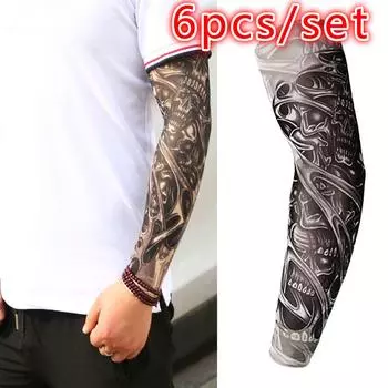 Временная татуировка, нейлоновый эластичный длинный рукав, защитный рукав для татуировки, 1/6 шт. 1pcs