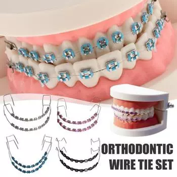 Временное украшение зубов Yousheng с металлическими проволоками, скобками, ортодонтические лигатуры, ортодонты объясняют студентам-стоматологам, реквизит для практики