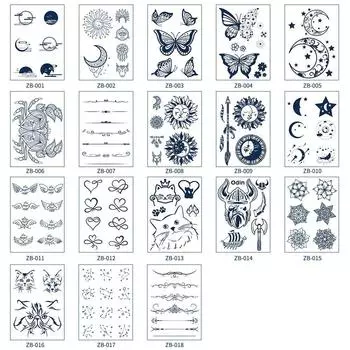 Временные поддельные татуировки синие наклейки с изображением животных DIY татуировки с чернилами Juice для женщин style 17