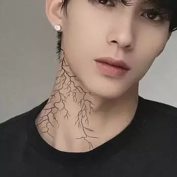 Временные татуировки-наклейки на Хэллоуин с красным узором, легко наносимые поддельные татуировки, водонепроницаемые украшения для вечеринок C