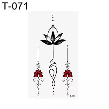 Временные татуировки с мультяшными животными, переносные татуировки с цветочным принтом и перьями, долговечные временные татуировки, наклейки для тела T-064