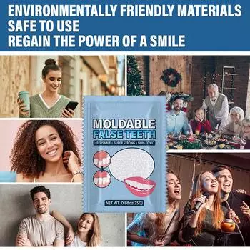 Временный комплект для ремонта зубов, зазоры между зубами, накладные зубы, твердый клей, клей для протезов