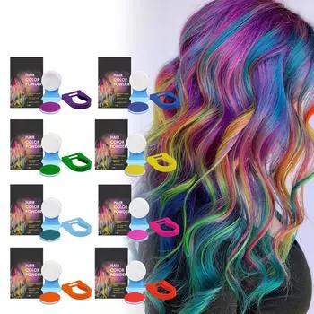 Временный мел для волос для девочек, детей, взрослых, смываемая краска для волос, макияж для спортивных мероприятий, Хэллоуина, Рождества, дня рождения, косплея, фестивалей, вечеринок по созданию причесок своими руками One Size