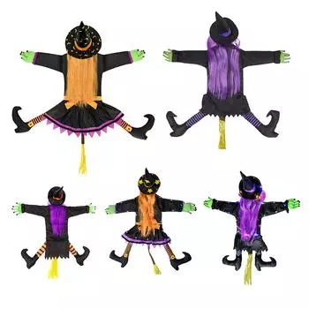 Врезающаяся Ведьма в Дерево Врезающаяся Ведьма Декор Хэллоуин Украшения На Открытом Воздухе Purple Hair Purple Legs