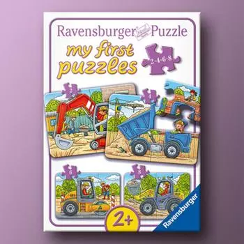 Vroom Vroom Construction Car 2/4/6/8 Piece Ravensburger Dodol Baby Puzzle, popular Korean board game