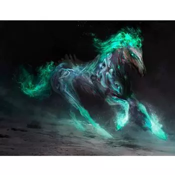 Все алмазы 5D DIY Алмазная картина «Лошадь-призрак» Алмазная вышивка Подарок Вышивка крестом Иллюстрация Мозаика Жизнь Full Square (20X30CM)