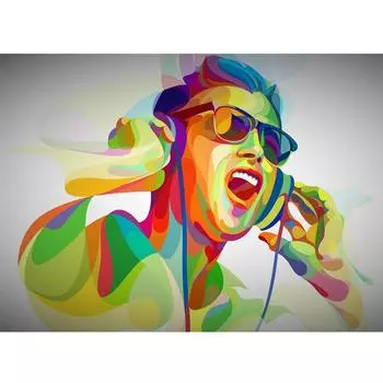 Все алмазы 5D DIY Алмазная картина «Нарисованный музыкальный мальчик» Алмазная вышивка Подарок Вышивка крестом Мозаика Жизнь Full Square (20X30CM)