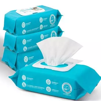 Все для лап домашних животных влажные 100 листов x 4 для собак и чисто влажные большие домашние животные безопасны для Содержит натуральные влажные салфетки для всего тела очищающие салфетки, без спирта, [400 синий