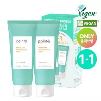 *Все ингредиенты веганские* Очищающая пенка Point & Deep Clean Whip Cleansing Foam 120 г 1+1, специальное очищающее средство для Кореи