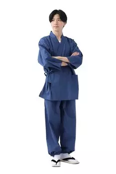 Все Kurume Brush Blue Indigo L [Tayutaf] Мужская Samue, Kurume, Year, Хлопок, Samue, Домашняя одежда, Плетение, Мужские пижамы, Сауна, Повседневная, Зерно,