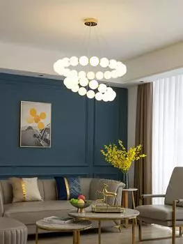 Все медные постмодернистские бытовые люстры для гостиной, современные минималистичные светильники, роскошь, креативная личность, чистый красный цвет