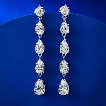 Все муассаниты грушевидной огранки, полные муассанитовые серьги для женщин, с покрытием 18 карат, стерлинговое серебро S925, ювелирные изделия, свадебные серьги 925 Silver