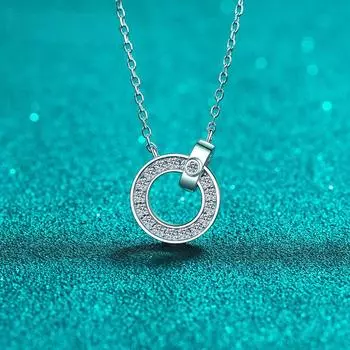 Все ожерелья из стерлингового серебра 925 пробы с муассанитом, модные изысканные женские роскошные ювелирные изделия для свадебной вечеринки, всего 0,5 карата, ожерелье с подвеской