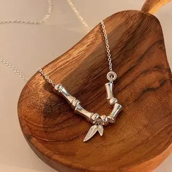 Все тело длинного зеленого бамбукового сустава новое китайское ожерелье для женщин цепочка ключицы бамбуковое ожерелье высокого класса ниша