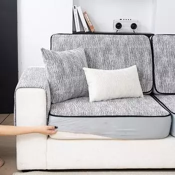 Все включено Диванные шапки Универсальный чехол Эластичный диван Подушка Защитный чехол для спинки Защитный чехол от царапин от кошек Четыре сезона Универсальный диванный чехол 60*60 бежевый