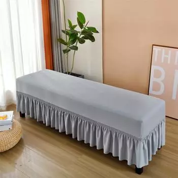 Все включено: Юбка, Чехол для табурета, Чехол для длинного табурета, Чехол для сиденья пианино, Конец кровати, Табурет для переобувания, Плиссированная юбка, Пылезащитный чехол. Length 120-150cm-Width 35-45cm серебряный серый