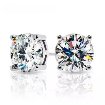 Всего 2 карата и 2 карата D Цвет VVS Алмазный тест пройден Муассанит 18-каратного белого золота с покрытием из серебра 925 пробы Ювелирные серьги для женщин и девочек Подарок