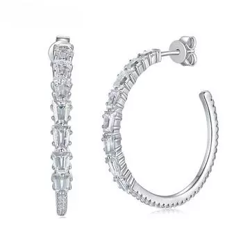 Всего 3,78 карата, 2*3*4 мм, квадратные серьги-гвоздики с муассанитом для женщин, серебро 925 пробы с покрытием из 18-каратного золота 3.78ct Moissanite