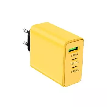 Всего 40 Вт USB C зарядное устройство 3 порта быстрая зарядка телефон адаптер для iPhone 15 Pro Max Xiaomi Samsung Travel Type C настенное зарядное устройство EU Yellow