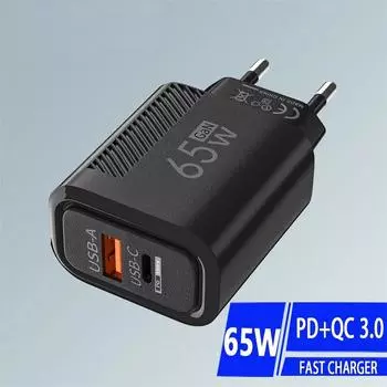 Всего 65 Вт GaN USB зарядное устройство быстрая зарядка Type C PD телефон зарядное устройство адаптер для iPhone Samsung Xiaomi Huawei EU/US вилка настенное зарядное устройство US Plug белый