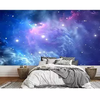 Вселенная Настенная роспись Звездное небо 3D Обои Плакат Гостиная Кабинет Потолок Галактика Обои 200 cm(W) x 140 cm(H)