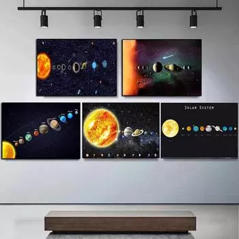 Вселенная Солнечная система Холст Картины Галактика Космические звезды Туманность Художественные постеры и принты Настенные картины для гостиной Домашний декор без рамки 21*30cm