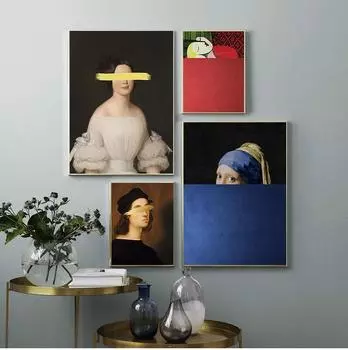 Всемирно известная картина, настенное искусство, фэнтези, холст, постеры и принты, фигурка, креативная настенная картина для украшения гостиной, без рамки 21*30cm