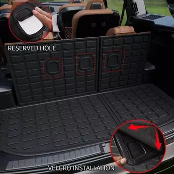 Всепогодный складной коврик для багажника Hyundai Palisade 2020-2025, настраиваемый коврик для багажника за 3-м рядом сидений