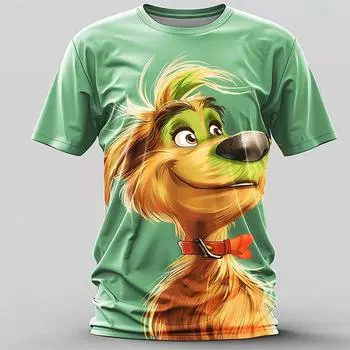 Всесезонная мужская футболка, модные футболки с коротким рукавом и принтом животных, уличная дышащая футболка большого размера, мужская одежда, пуловер L