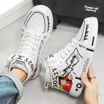 Всесезонная обувь для скейтбординга для мальчиков и девочек Детские баскетбольные ботинки Ботинки для спорта на открытом воздухе Кроссовки для бега Кроссовки для детей и студентов 30 белый