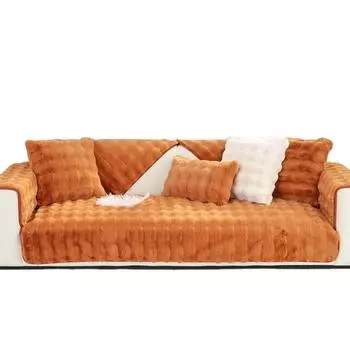 Всесезонная плюшевая подушка для дивана, устойчивая к зимним пятнам, утолщенная плюшевая подушка, нескользящий кожаный чехол для дивана, тканевое полотенце 70*70