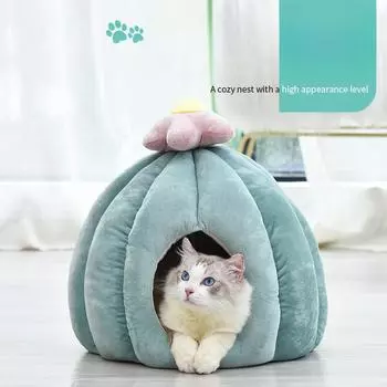Всесезонная собачья будка и кошачий домик милые товары для домашних животных теплый зимний стиль утолщенный коврик для собачьей будки гнездо для домашних животных