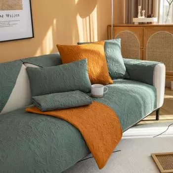 Всесезонная стеганая вышитая диванная подушка из матовой ткани, современный простой однотонный чехол для диванной подушки 70*70