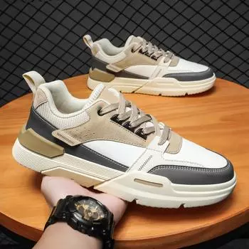 Всесезонная уличная спортивная обувь на шнуровке для мужчин, модная мужская повседневная обувь из микрофибры, замша, школьные мужские туфли для досок 44 чёрный