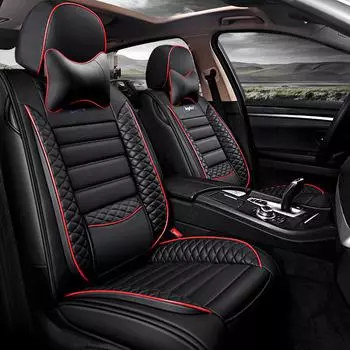 Всесезонная универсальная подушка на сиденье автомобиля с кожаным чехлом Ice Silk с полным обхватом и специальным зимним дизайном. [Standard Edition]