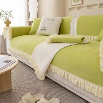 Всесезонная универсальная подушка, современный простой нескользящий чехол для диванного полотенца, тканевый чехол, подушка для дивана из синели, юбка для дивана 70X70