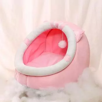 Всесезонное универсальное гнездо для кошек Полузакрытое гнездо для кошек Гнездо для собак Удобное дышащее Устойчивое к царапинам Домашние животные Pink Meow Meow