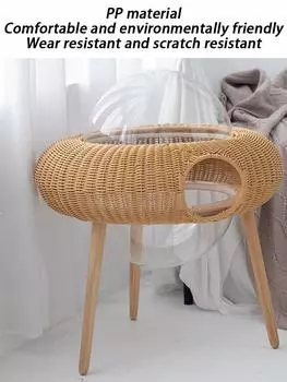 Всесезонное универсальное гнездо для кошек, прозрачное плетеное гнездо для кошек, плетеные из ротанга кровати для кошек, роскошные дешевые товары для животных, игрушки