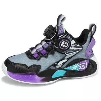 Всесезонные баскетбольные кроссовки для мальчиков, легкие спортивные модные вращающиеся пуговицы для девочек 31 фиолетовый