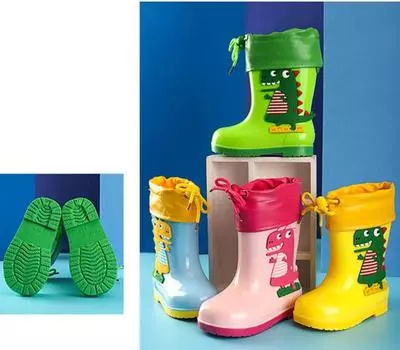 Всесезонные резиновые сапоги с героями мультфильмов для детей, для мальчиков и девочек, водонепроницаемые, нескользящие, для детей, для девочек и мальчиков, резиновые, для детей, резиновые сапоги 25-insole15 cm розовый