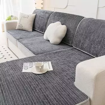 Всесезонный эластичный универсальный универсальный чехол, универсальный синельный нескользящий чехол, защищающий от кошачьих царапин, тканевая подушка 45*45 синий