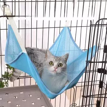 Всесезонный гамак для домашних животных, летняя дышащая сетчатая подвесная кровать, гамак для кошек, регулируемые качели для кошек, подвесная клетка для кошек, гнездо S